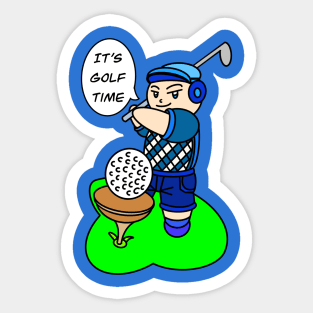 It's golf time! fun Sticker